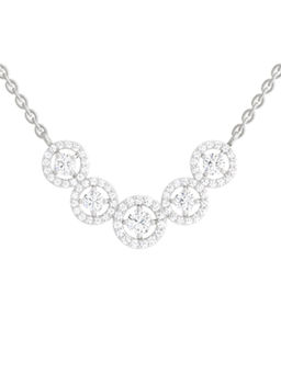 Sparkles - Lab Grown Diamond 5 Stone Round Pendant 14KT 1.11ct Silver