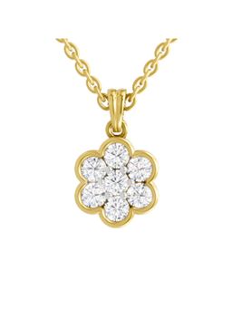 Sparkles - Lab Grown Diamond 14KT 0.95ct Floral Pendant Yellow Gold