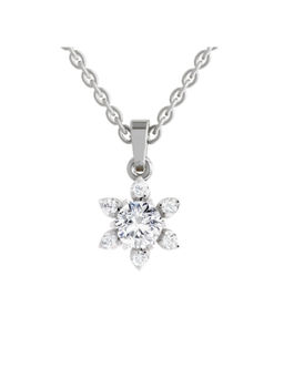 Sparkles - Flower Lab Grown Diamond Pendant 0.74 Ct 14K Silver