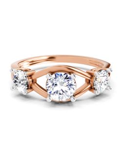 Sparkles - 3 Stone Lab Grown Diamonds Ring 1.03 Ct 14Kt Rose Gold