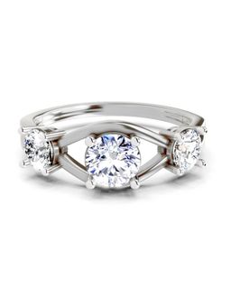Sparkles - 3 Stone Lab Grown Diamonds Ring 1.03 Ct 14Kt Silver