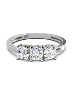 Sparkles - 3 Stone Lab Grown Diamonds Ring 0.74 Ct 14Kt Silver