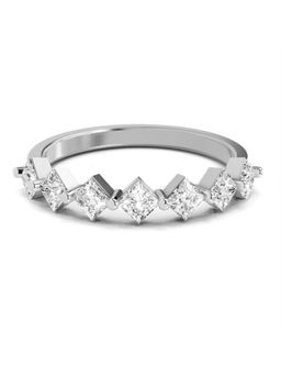 Sparkles - 7 Stone Lab Grown Diamonds Band Ring 0.70 Ct 14Kt Silver
