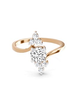 Sparkles - Bezel Solitaire Lab Grown Diamonds Ring 0.71 Ct 14Kt Rose Gold