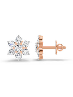 Sparkles - Lab Grown Diamond 14KT 0.98ct Floral Earring Rose Gold