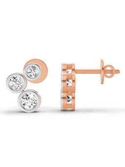 Sparkles - 3 Lab Grown Diamonds Earring 0.67 Ct 14K Rose Gold