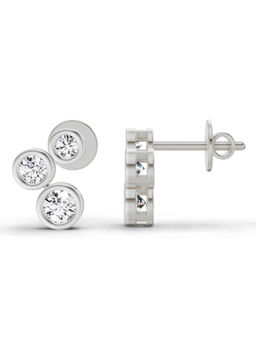 Sparkles - 3 Lab Grown Diamonds Earring 0.67 Ct 14K Silver