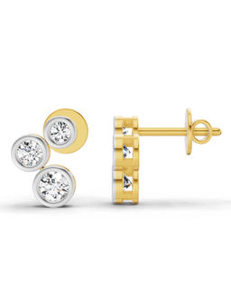 Sparkles - 3 Lab Grown Diamonds Earring 0.67 Ct 14K Yellow Gold
