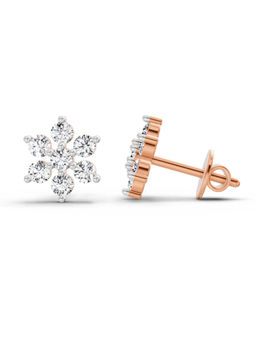 Sparkles - Floral Lab Grown Diamonds Earring 0.62 Ct 14K Rose Gold