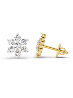 Sparkles - Floral Lab Grown Diamonds Earring 0.62 Ct 14K Yellow Gold