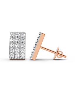 Sparkles - Lab Grown Diamond 14KT 0.75ct 15 Stone Bar Earring Rose Gold