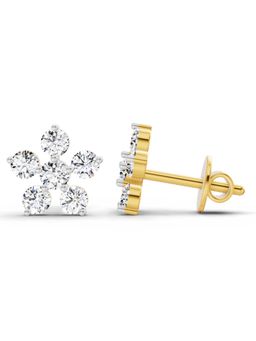 Sparkles - 5 Leaf Lab Grown Diamond Earring 0.44 Ct 14K Yellow Gold