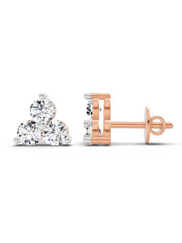 Sparkles - Lab Grown Diamond 14KT 1.05ct 3 Stone Earring Rose Gold