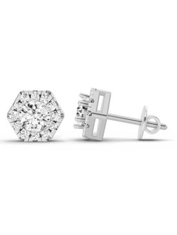 Sparkles - Lab Grown Diamond 14KT 1.05ct Hexagonal Earring Silver