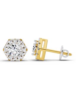 Sparkles - Lab Grown Diamond 14KT 1.05ct Hexagonal Earring Yellow Gold