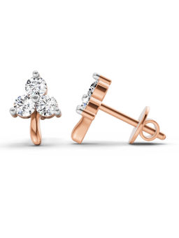 Sparkles - 3 Stone Lab Grown Diamond Earring 0.52 Ct 14K Rose Gold