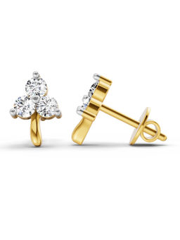 Sparkles - 3 Stone Lab Grown Diamond Earring 0.52 Ct 14K Yellow Gold
