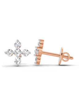 Sparkles - Emily Cross Lab Grown Diamond Earring 0.37 Ct 14K Rose Gold