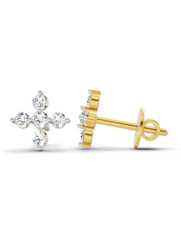 Sparkles - Emily Cross Lab Grown Diamond Earring 0.37 Ct 14K Yellow Gold