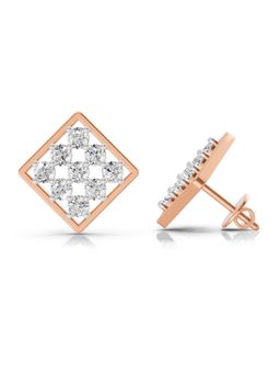 Sparkles - Lab Grown Diamond 14KT 1.06ct 9 Stone Mat Earring Rose Gold