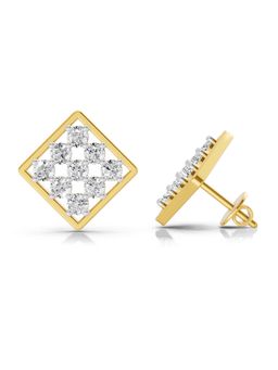 Sparkles - Lab Grown Diamond 14KT 1.06ct 9 Stone Mat Earring Yellow Gold