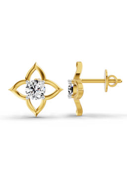 Sparkles - Flower Lab Grown Diamond Earring 0.76 Ct 14K Yellow Gold