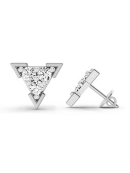 Sparkles - Lab Grown Diamond 14KT 1.05ct 3 Stone Triangle Earring Silver