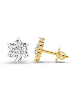 Sparkles - Lab Grown Diamond 14KT 0.97ct Floral Earring Yellow Gold