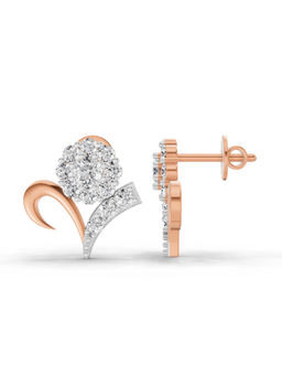 Sparkles - Lab Grown Diamond 14KT 1.34ct Floral Stud Earring Rose Gold