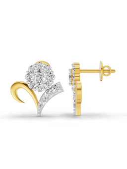Sparkles - Lab Grown Diamond 14KT 1.34ct Floral Stud Earring Yellow Gold