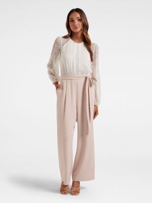 lace panel jumpsuit  KF70170