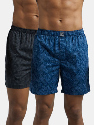 Buy Jockey 8222 Men Cotton Woven Checkered Inner Boxers-Seaport
