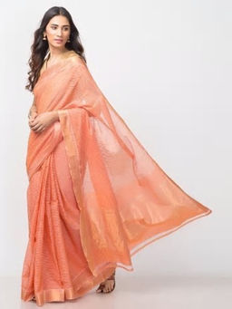 Fabindia - Cotton Mangalgiri Broad Border Sari