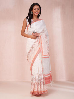 Fabindia - Natural Linen Blend Sari