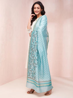 Fabindia - Turquoise Cotton Silk Dupatta