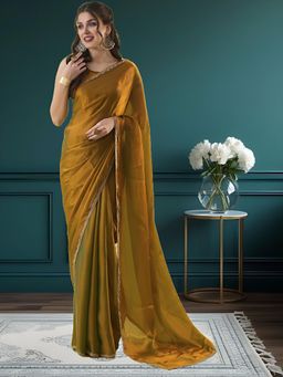 Nyri - Two Tone Embellished One Minute Ready To Wear Saree with Unstitched Blouse Piece