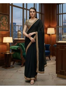 Nyri - Sequinned Pure Georgette Saree with Unstitched Blouse
