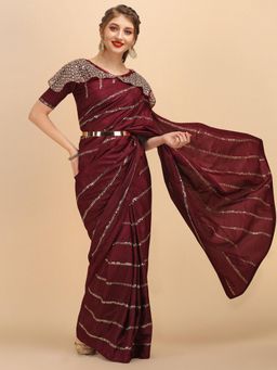 Nyri - Embroidered Heavy Work Saree with Unstitched Blouses Piece
