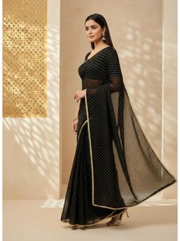 Nyri - Mukaish Foil Embellished Saree with Unstitched Blouse Piece