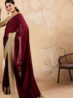 Nyri - Embroidered Saree with Unstitched Blouses