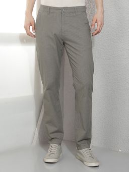 CRIMSOUNE CLUB - Men Grey Checked Trousers