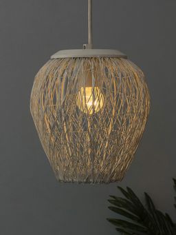 Homesake - Hanging White Steel Wire Mesh Pendant