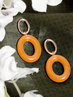 Lilly & Sparkle - Orange Gold-Plated Contemporary Drop Earrings