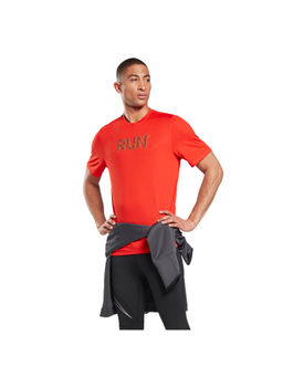Reebok - Re Ss Graphic Tee Red Running T-Shirt