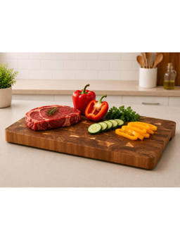 Culinex by thinKitchen - Premium End-Grain Wooden Chopping Board Solid Acacia Wood