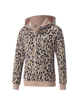 Puma - Alpha Aop Full-Zip Girls Pink Hoodie