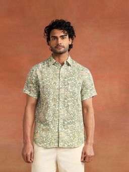 Fabindia - Men Multicolor Floral Print Spread Collar Shirt