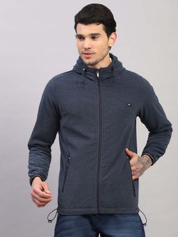 Monte Carlo - Men'S Blue Cotton Blend Hoodie