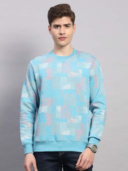 Monte Carlo - Men'S Blue Printed Sweatshirt