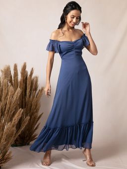 Twenty Dresses by Nykaa Fashion - Blue Shrug It Off Maxi Dress